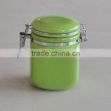 Colorful Solid Square Ceramic Jar With Lid, Ceramic Canister For Fruit and Honey thumbnail-3