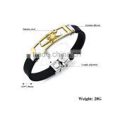 Silicone Man Bracelets Fashion Stainless Steel Scorpion Design Length Adjustable Cool Men Jewelry Bangles thumbnail-2