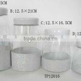 Fashion Semilucent Spraying Plastic Cylinder Glass Food Storage Jars thumbnail-1