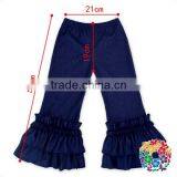 Navy Blue Elastic Denim Jeans Pants Kids To China Wholesale Girls Ruffle Pants thumbnail-2