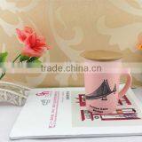 Color Glazed Ceramic Souvenir Mug With Bamboowood Lid thumbnail-1