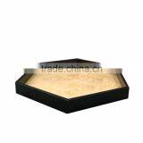 Hexagon Lacquer Tray With Golden Silver Leaf Bottom thumbnail-3