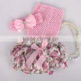 Hot Sell Adorable Baby Diaper and Crochet Tube Top3 Sets , Satin Baby Bloomers, Baby Ruffle Bloomers thumbnail-1