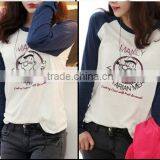 Women Tshirts 3/4 Sleeve Raglan Baseball, 100% Cotton, Sreen Printing thumbnail-2