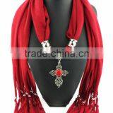 Cheap Acrylic Turquoise Pendant Jewelry Scarves Women Style Long Wrap Scarves 2016 Pendant Scarves thumbnail-6