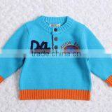 Round Neck With Buttons Boys Pullover Sweater Factory Price thumbnail-4