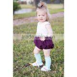 Gorgeous Quality Baby Girl Clothes Ivory Purple Splicing Toddler Romper Jumpsuits thumbnail-3
