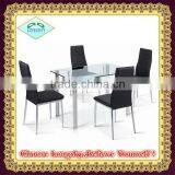 Modern Dining Chair and Dining Table Set Glass Top Dining Room Furniture thumbnail-1