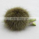 Myfur Individual Packing Girls Hair Accessory Mink Fur Pompom Hairpin thumbnail-1