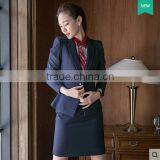 Custom Sample Office Uniforms Ladies Long Coat Design Women Office Suit thumbnail-3