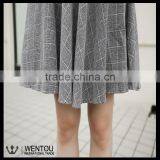 New Fashion Women Plaid Stretch Waist Pleated Skirt thumbnail-4
