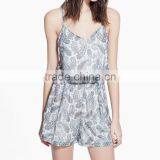 SHORT PAISLEY BACKLESS JUMPSUIT for Women Summer Flower PRINT thumbnail-1