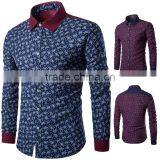 Latest Design Dress Contrast Collar and Cuff Paisley Cotton Men Shirt thumbnail-3