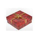 Jewelry Luxury Ribbon Recycled Cardboard Gift Boxes , Fancy Paper Box