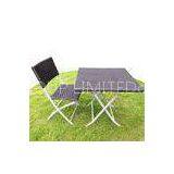 Square PE Wicker Steel Foldable Table With Chair Outdoor Rattan Set / Bistro Set thumbnail-1