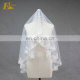 ED Bridal Wholesale Short 140cm Lace Trim White Ivory Bridal Veil For Wedding thumbnail-1