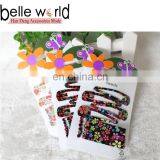 Wholesale Flower Print Hair Snap Clips and Bobby Pins Matel Hair Clips for Kids thumbnail-1