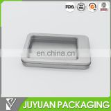 Custom metal USB packaging tin box container with window manufacturer