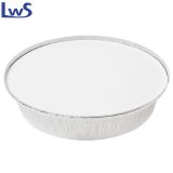 Round 9 Inch Disposable Aluminum Foil Pan Take Out Food Containers with Flat Board Lids