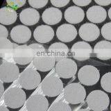 Strong Self - Sticky Nylon & Polyester White Color Hook and Loop Dots With Clear Film Backing