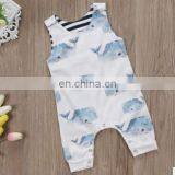 2020 Newborn Summer Baby Kids Romper Sleeveless Whale Print Shorts Toddler Rompers Baby Romper Printed Infant Bodysuit thumbnail-3