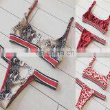 2019 New Arrivals Stock Leopard Print Cheeky Brazilian Bikini Swimwear 2pc Set thumbnail-2