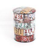 Customized Home Furniture Small Size Round StorageMetal Bins Indoor Kitchen Compost Bin PVC Printing thumbnail-1