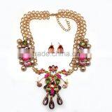 2015 Fashion African Alloy Plating Jewelry Set African Fashion Jewelry Set Gift Acrylic Flower Jewelry Set thumbnail-1