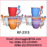 Zibo Made Popular Glazed Belly Shape Wholesale Porcelain Milk Mug Spoon for Children thumbnail-1