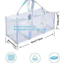 PVC Travel Makeup Toiletry Storage Bag, Large Capacity Tote Bag, Cosmetic Clothes Organizer Bag thumbnail-2