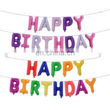 Balloons Happy Birthday Letter Color Block Party Supplies Wall Decorations Foil Balloons Set thumbnail-2