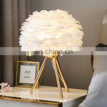 New Arrive Goose Feather Table Lamp For Hotel Bedroom Beside Table Lamp thumbnail-2