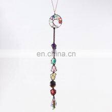 Natural Crystal Gemstone Car Accessories Amethyst Pendants Semi-Precious Crafts 7 Chakras Stones Healing Crystals Tree of Life thumbnail-2
