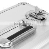 Silver Makeup Cosmetic Train Case Lockable Jewelry Travel Case Aluminum Artist Vanity Case Makeup Travel Carrying Case thumbnail-6