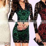 V Collar Fashion Dress Sexy Slim Evening Dress Sex Prom Dress thumbnail-1