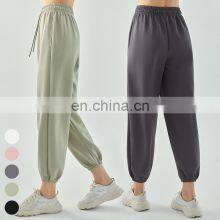 Ladies Running Drawstring Jogging Pants With Pockets Wholesale Workout Yoga Wear Custom Logo Casual Joggers Women Jogger Pants thumbnail-5