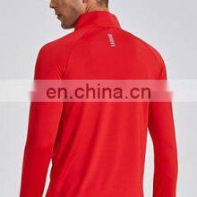 Half Zip Long Sleeves Sweatshirts Gym Training Stand Collar T Shirt 2023 New Wholesale Outdoor Sportswear Fitness Top For Men thumbnail-3