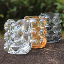 Wholesale Funny Novelty Colored Candle Holder Tumblers Bubble Decorative Tabletop Drinking Glasses thumbnail-4