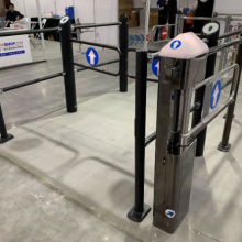 Factory Price Electronic Full Automatic Swing Barrier Metal Turnstile for Supermarket thumbnail-5