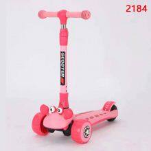 Children's Scooters Children's 3-wheel Music Glowing Folding Toys, Outdoor Sliding Sports, Boys and Girls Kids Kick thumbnail-1