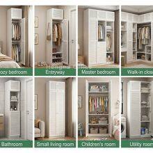 Fluted Steel Wardrobe Cabinet SW-CN769 – Exquisite Metal Handles & Adjustable Feet | Easy Assembly for Rental & Student Housing-Life Long Service thumbnail-1