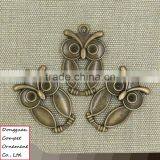 Wholesale Diy Zinc Alloy Jewelry Ancient Bronze Large Owl Pendant thumbnail-3
