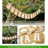 Vintage Just Married Wedding Banner Bunting Shabby Venue Decoration Photo Props
