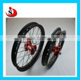 One Set Of KTM 50 Assembly Wheel With Red Color Hubs And Black Rims