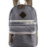 2016 New Koeran Fashion Canvas Streak Backpack Teenage Backpack thumbnail-2