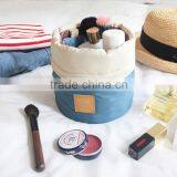 Cylindrical Bundle Mouth Portable Nylon Cosmetic Bag thumbnail-1