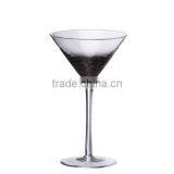 Black and Golden Dots Bottom Martini Glass thumbnail-1