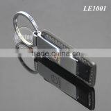 Japan Automobile Sales Servicshop 4S Custom Promotional Rectangle Black Leather And Metal Key Chain For Car thumbnail-3