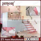 Indoor Stair Railing Installation Tempered Glass Small Space Straight Stairs
