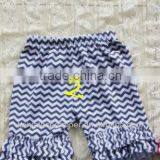 2013 Wholesale Ruffle Pants Summer Kids Shorts Cotton Chevron Printed so Cute Baby Double Ruffle Cotton Baby Pants thumbnail-1